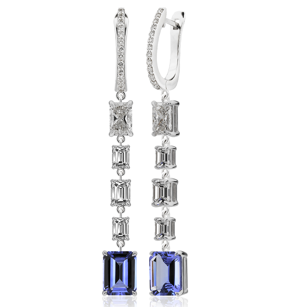 5,70 Ct. Diamond Tanzanite Earring
